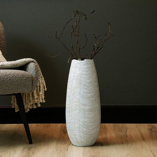 White and Brown Polyresin Vase