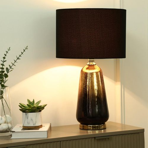 Gold and Black Ombre Glass Table Lamp