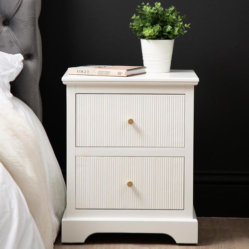 Lindon Frosty White 2 Drawer Bedside Cabinet