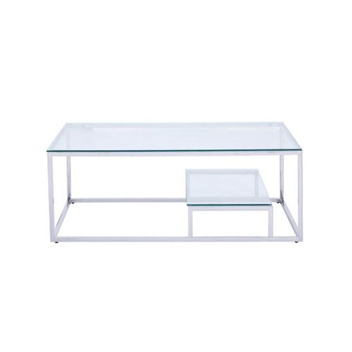 Harry Clear Glass and Chrome 2 Tier Coffee Table