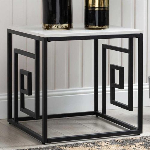 Devon Grey and Black Metal End Table