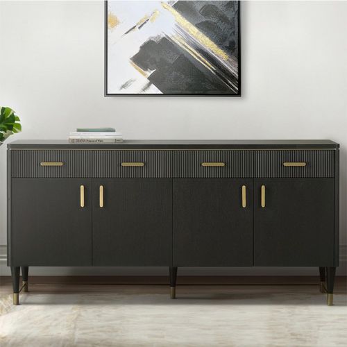 Elton Dark Wood 4 Door Extra Large Sideboard - 180cm