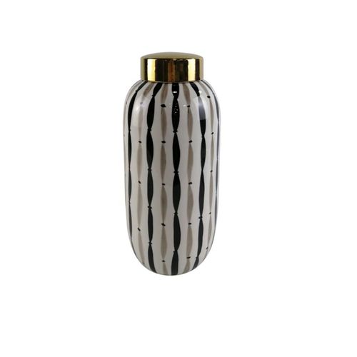 Black and White Ceramic Ginger Jar