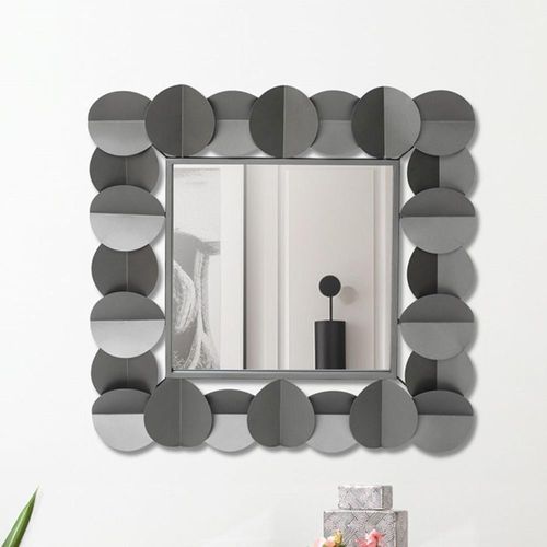 Grey Metal Square Wall Mirror - 76.2cm x 76.2cm