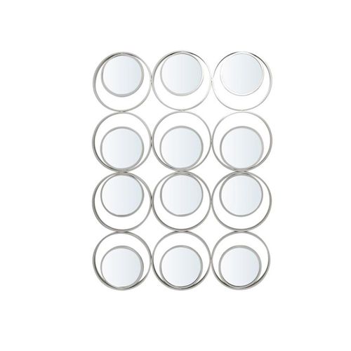 Silver Metal Circles Wall Mirror - 104.5cm x 140cm