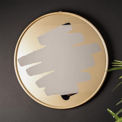Gold Metal Round Wall Mirror - 70.5cm x 70.5cm