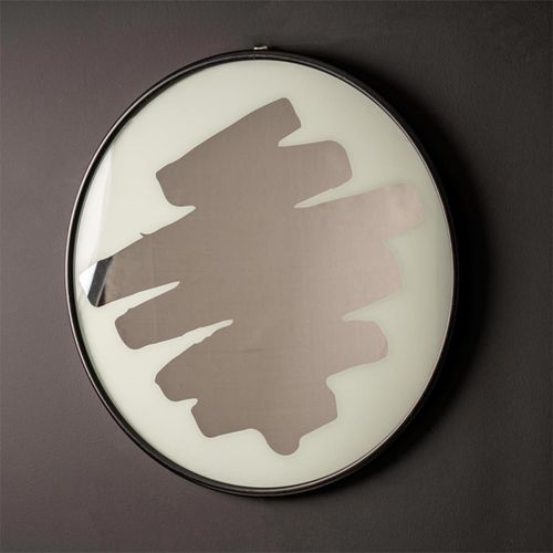 White and Black Metal Round Wall Mirror - 70.5cm x 70.5cm