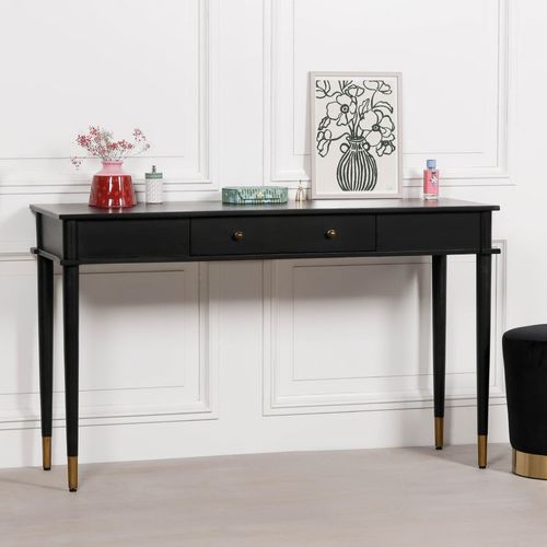 Black Mahogany Wood 1 Drawer Console Table