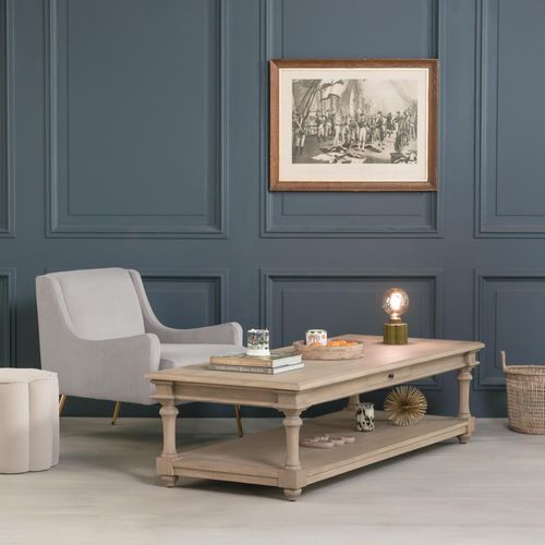 Rustic Wood 1 Drawer Large Coffee Table