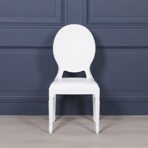 2 x Louis White Oval Back Dining Chair