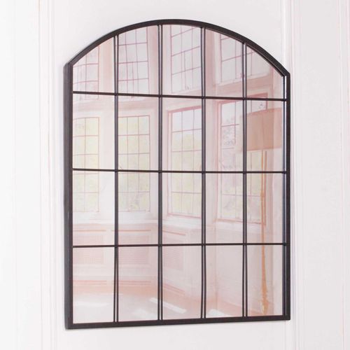 Black Metal Window Mirror - 76cm x 91cm