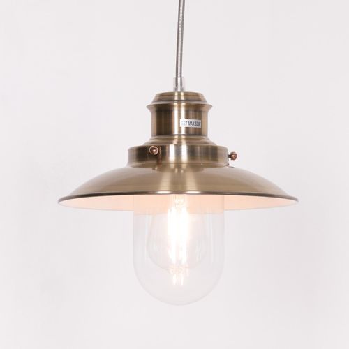 Brushed Brass Metal Fishermans Ceiling Light