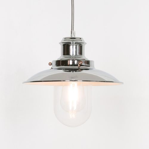 Chrome Metal Fishermans Ceiling Light