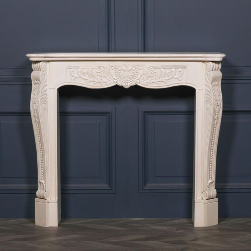 Aged Ivory Hand Carved Fire Surround