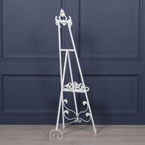 French Style White Metal Easel