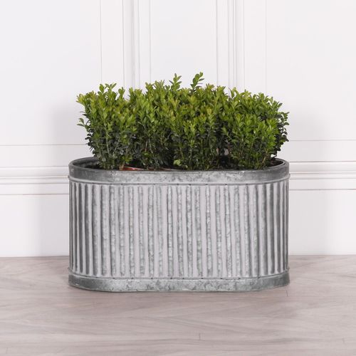 Ribbed Metal Large Planter