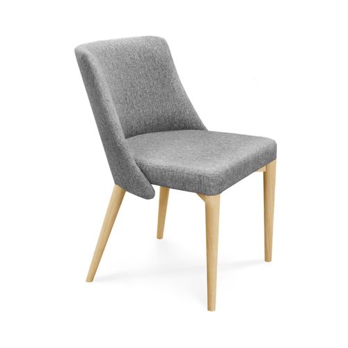 2 x Clemence Richard Oak Upholstered Fabric Dining Chair - 036