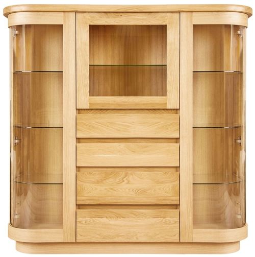 Clemence Richard Sorento Oak 3 Glass Door Combi Display Cabinet