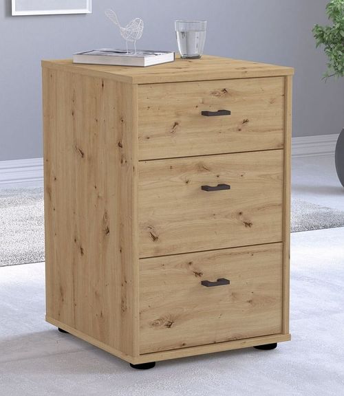 Wiemann Rialto 3 Drawer Bedside Cabinet in Bianco Oak