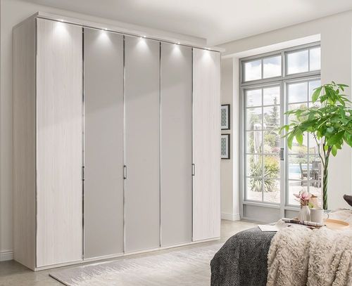 Wiemann All In 5 Door Wardrobe in Polar Larch and Grey