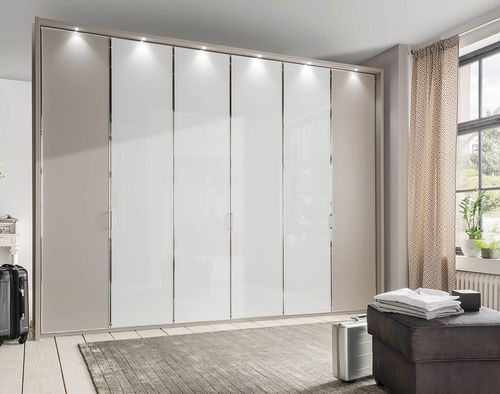 Wiemann All In 6 Door Wardrobe in Grey and White Glass