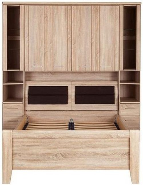 Wiemann Luxor 3+4 235cm Overbed Unit with 33cm Occasional Element and 150cm Bed in Rustic Oak