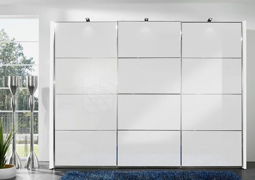 Wiemann Miami2 3 Door Sliding Wardrobe in White Glass