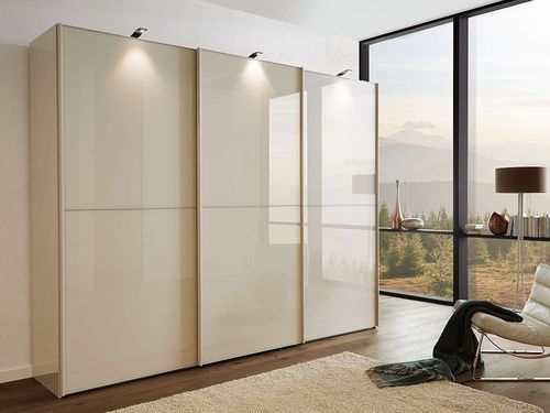 Wiemann Westside 3 Door Sliding Wardrobe in Champagne Glass