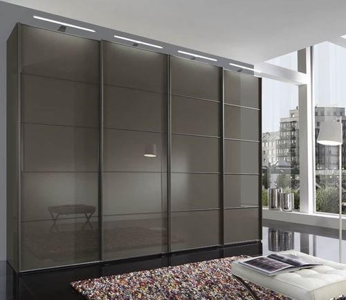 Wiemann Westside 4 Door Sliding Wardrobe in Havana Glass