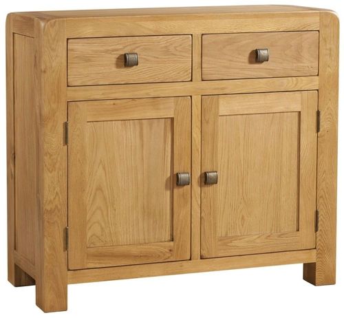 Curve Oak 100cm Small 2 Door Sideboard