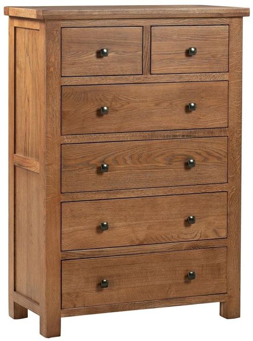 Original Rustic Oak 2+4 Drawer Chest