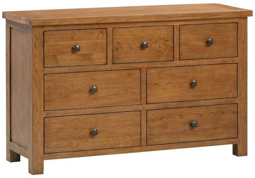 Original Rustic Oak 3+4 Drawer Chest