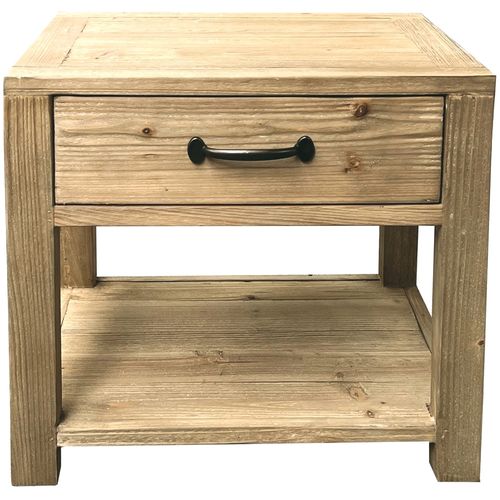 Langley Reclaimed Pine 1 Drawer Lamp Table