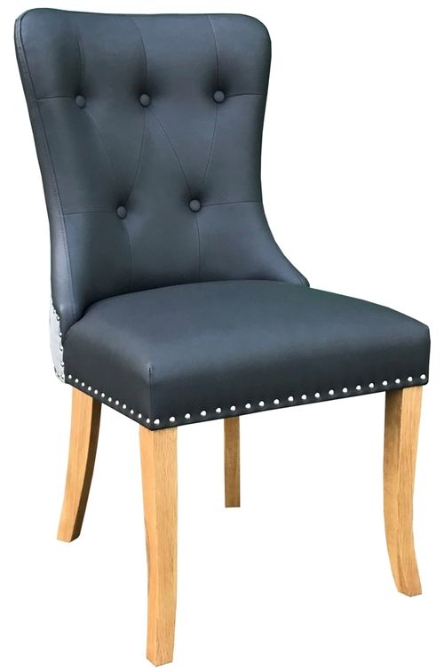 2 x Dorset Grey Faux Leather Hug Dining Chair