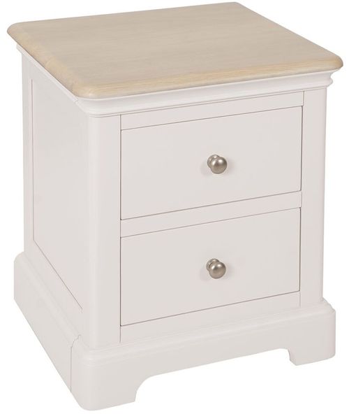 Cromwell Grey Painted 2 Drawer Bedside Cabinet