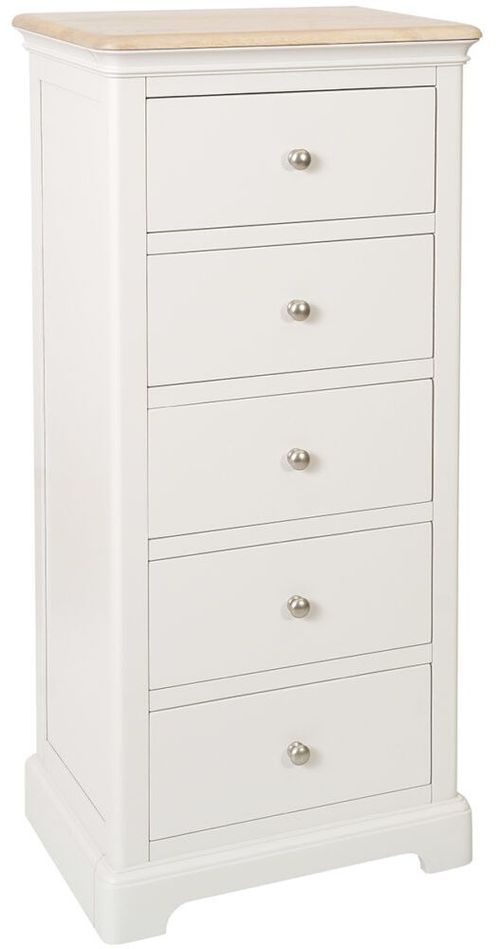 Cromwell Grey Painted 5 Drawer Narrow Chest
