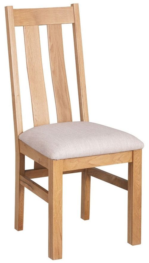 2 x Appleby Oak Slatted Back Dining Chair