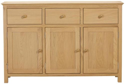 Arlington Oak 130cm Medium 3 Door Sideboard