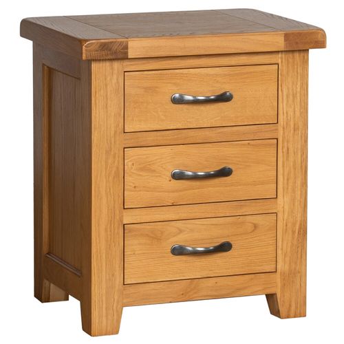 Somer Oak 3 Drawer Bedside Cabinet