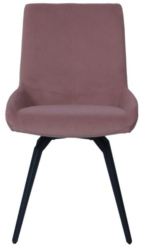 2 x Malcom Pink Fabric Swivel Dining Chair