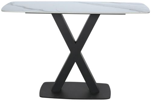 Vernal White Sintered Stone Console Table