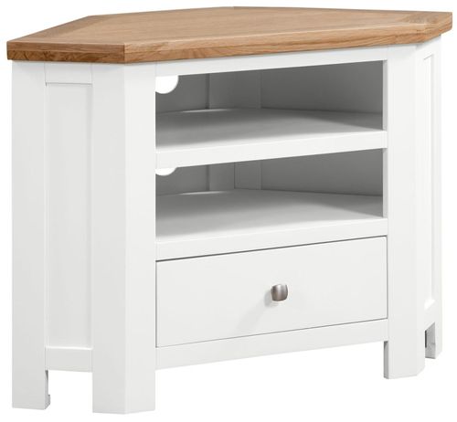 Lundy White Painted 90cm Corner TV Unit