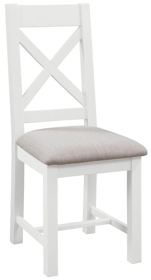 2 x Lundy White Painted Crossback Dining Chair