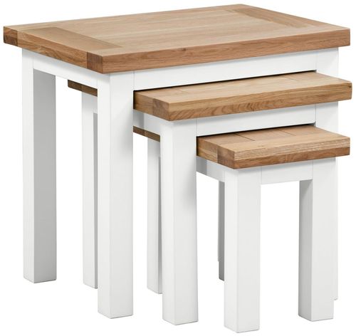 Lundy White Painted Nest of 3 Tables