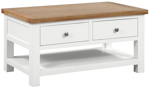 Lundy White Painted 2 Drawer Coffee Table