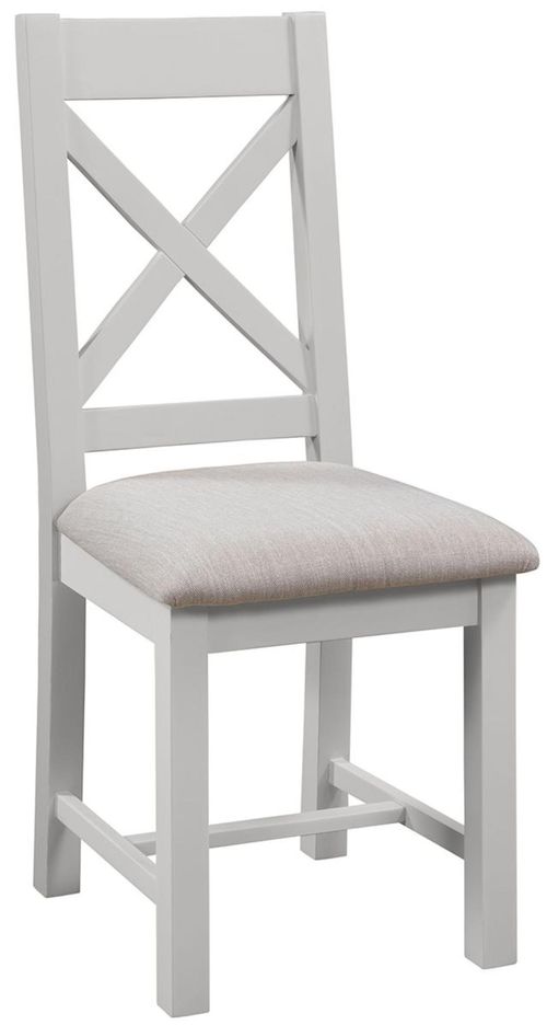 2 x Lundy Grey Painted Crossback Dining Chair