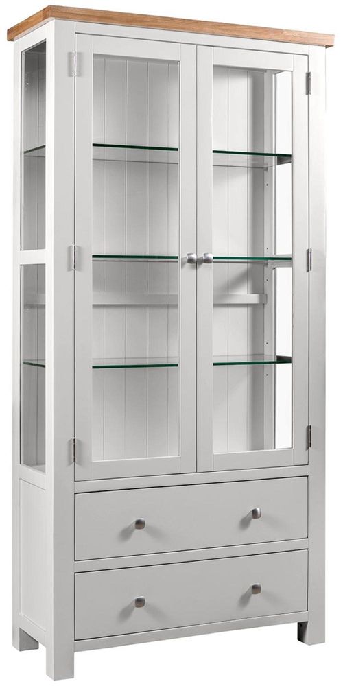 Lundy Grey Painted 2 Door Display Cabinet
