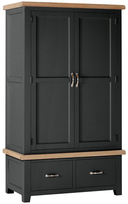 Wilmont Black Painted 2 Door 2 Drawer Double Wardrobe