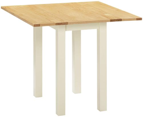 Lundy Ivory Painted 2 Seater Square Drop-Leaf Dining Table