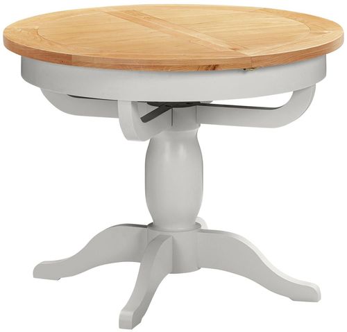 Lundy Grey Painted 2-4 Seater Round Extending Dining Table - Pedestal Base